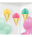Creative Converting Ice Cream Party Hanging Cones - 3ct