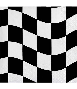 Creative Converting Black & White Check Beverage Napkin - 18ct