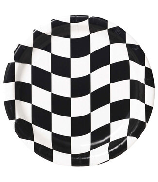 Creative Converting Black & White Check Dinner Plates - 8ct