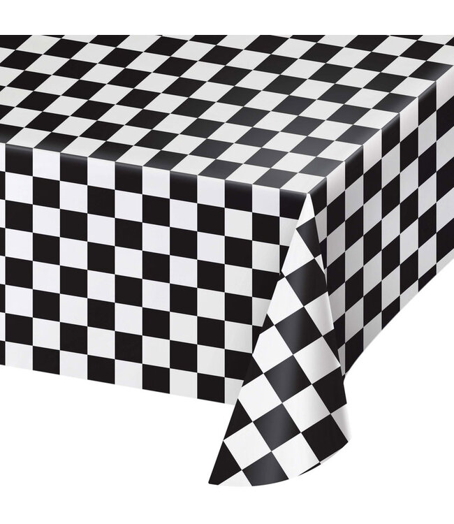 Creative Converting Black & White Check Tablecover