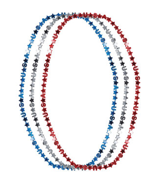 Red White and Blue USA Letter Necklace - 3ct