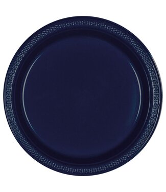 50ct 7in Plastic Plates- True Navy
