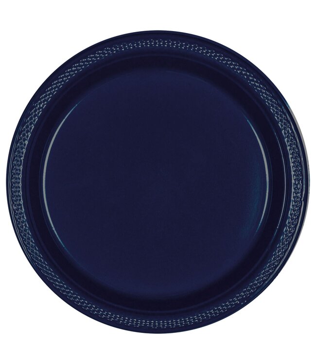 50ct 7in Plastic Plates- True Navy