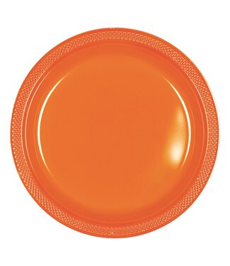 10" Round Plastic Plates, Mid Ct. - Orange Peel