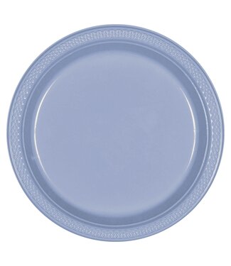 10" Round Plastic Plates, Mid Ct. - Pastel Blue