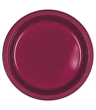 10" Round Plastic Plates, Mid Ct. - Berry