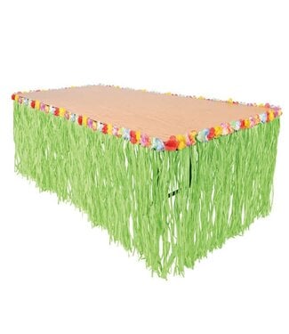 BEISTLE 9 foot Grass Tableskirt with Flowers