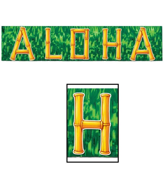 BEISTLE Metallic Aloha Fringe Banner