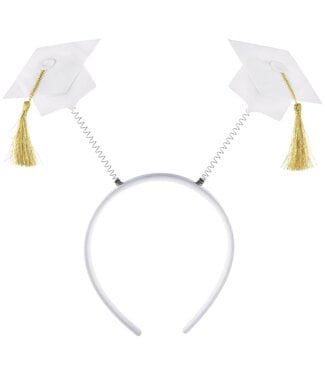 Grad Cap Head Bopper - White