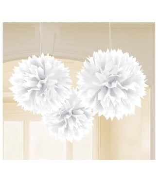 Frosty White Fluffy Paper Decorations