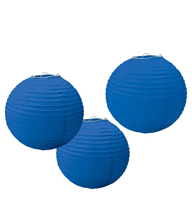 Bright Royal Blue Round Paper Lanterns