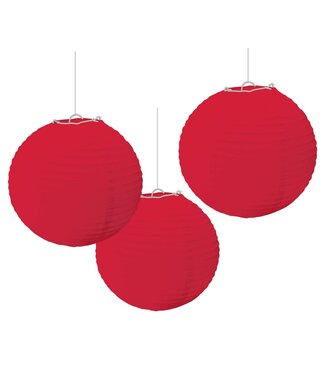 Apple Red Round Paper Lanterns