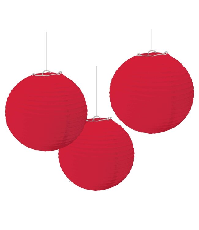 Apple Red Round Paper Lanterns