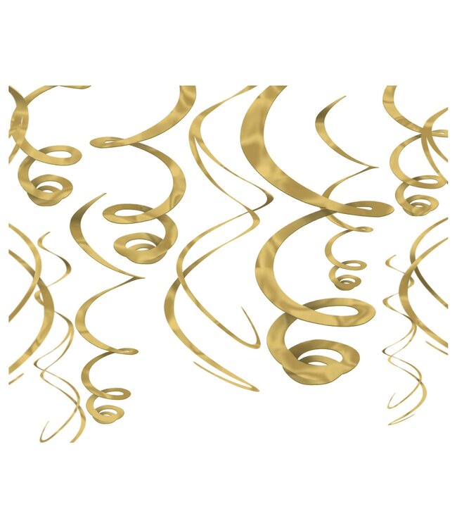 Plastic Swirl Decorations - Gold