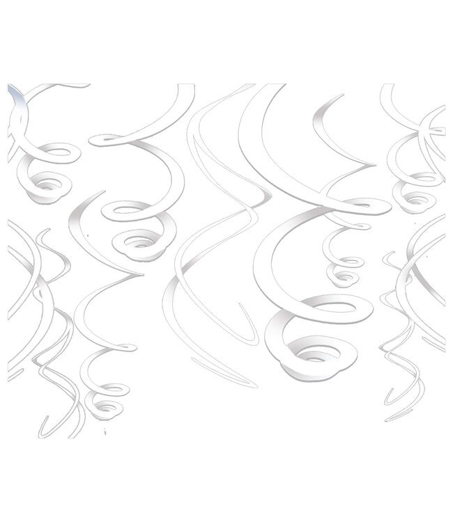 Frosty White Plastic Swirl Decorations