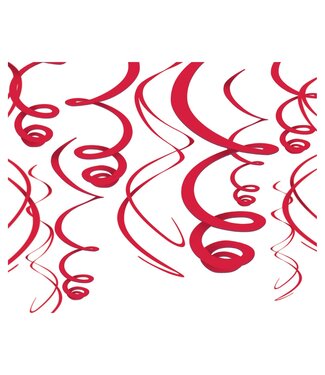 Apple Red Plastic Swirl Decorations