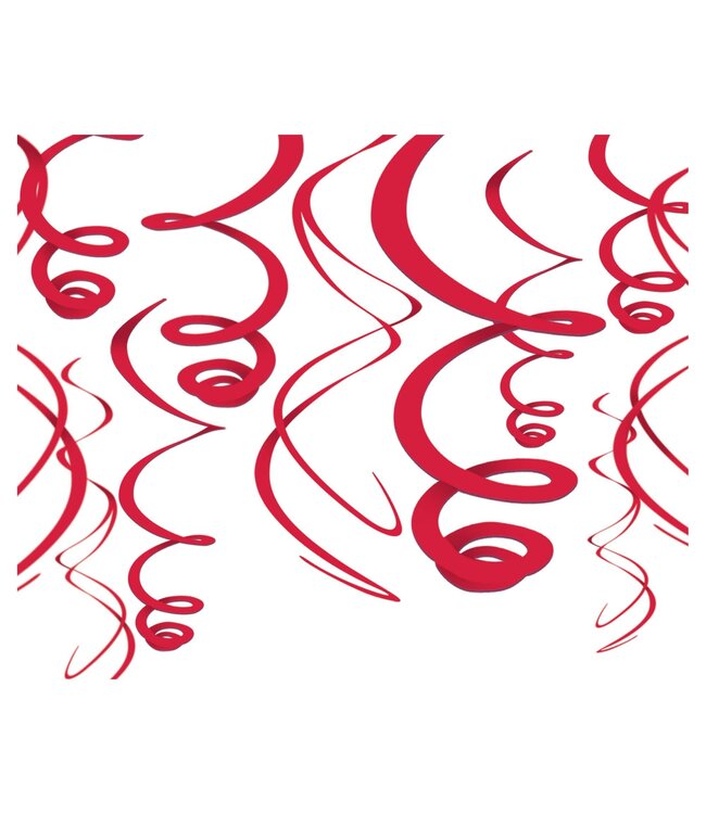 Apple Red Plastic Swirl Decorations
