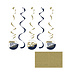 Creative Converting Navy & Gold Birthday Customizable Swirl Decorations - 5ct