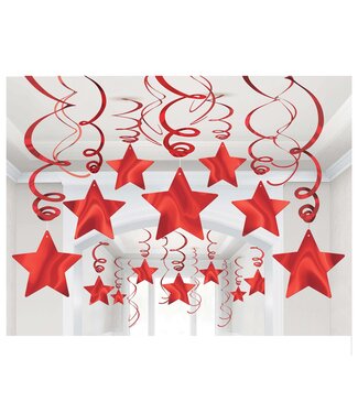 30ct Shooting Stars Swirls Apple Red