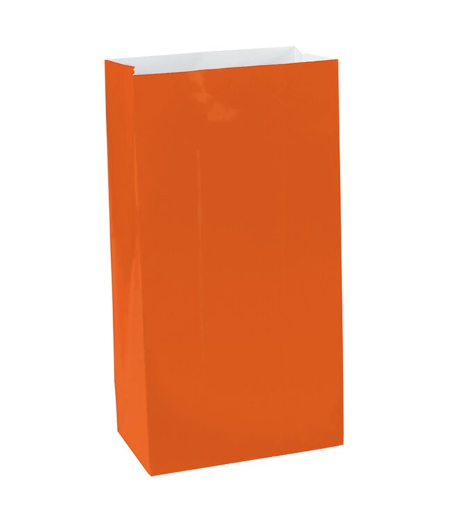 12CT MINI PAPER BAGS ORANGE