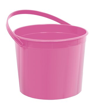 Bright Pink Plastic Bucket W/Handle