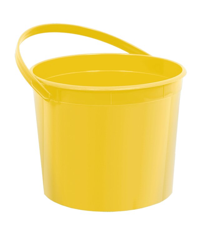 Yellow Sunshine Plastic Bucket W/Handle