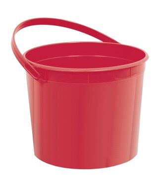 Apple Red Plastic Bucket W/Handle