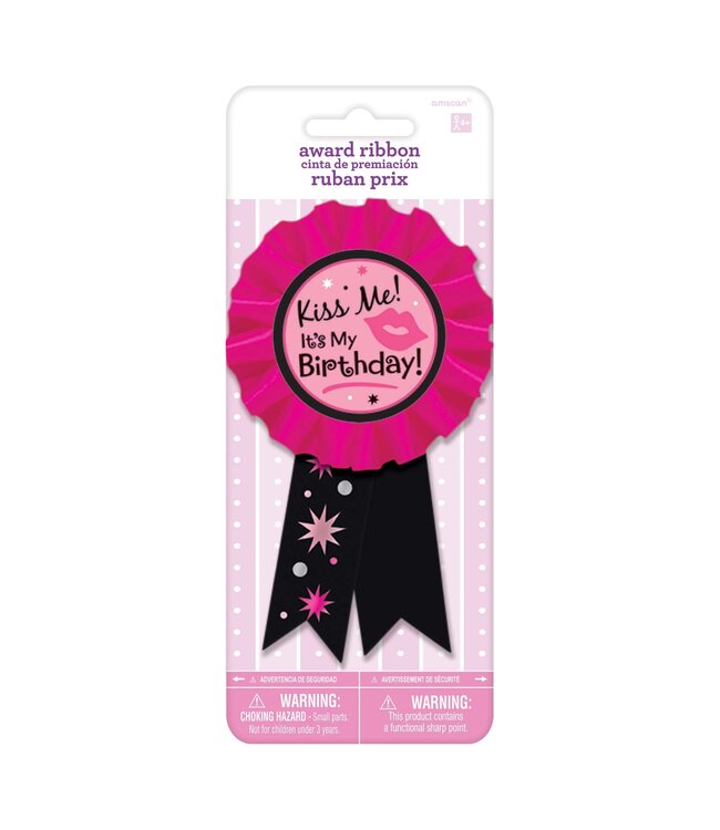 Kiss Me...It's My Birthday Award Ribbon