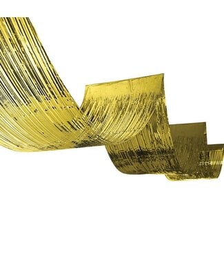 BEISTLE 1-Ply Metallic Fringe Ceiling Curtain-gold