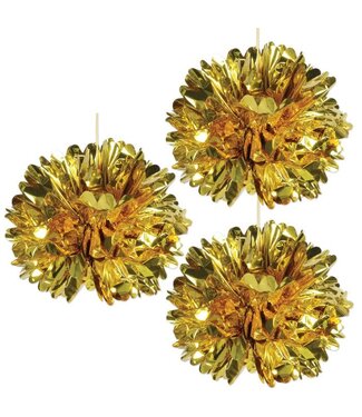 BEISTLE 3CT Metallic Fluff Balls GOLD