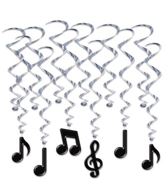 Musical Notes Whirls - 12ct