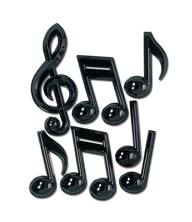 Black Plastic Musical Notes