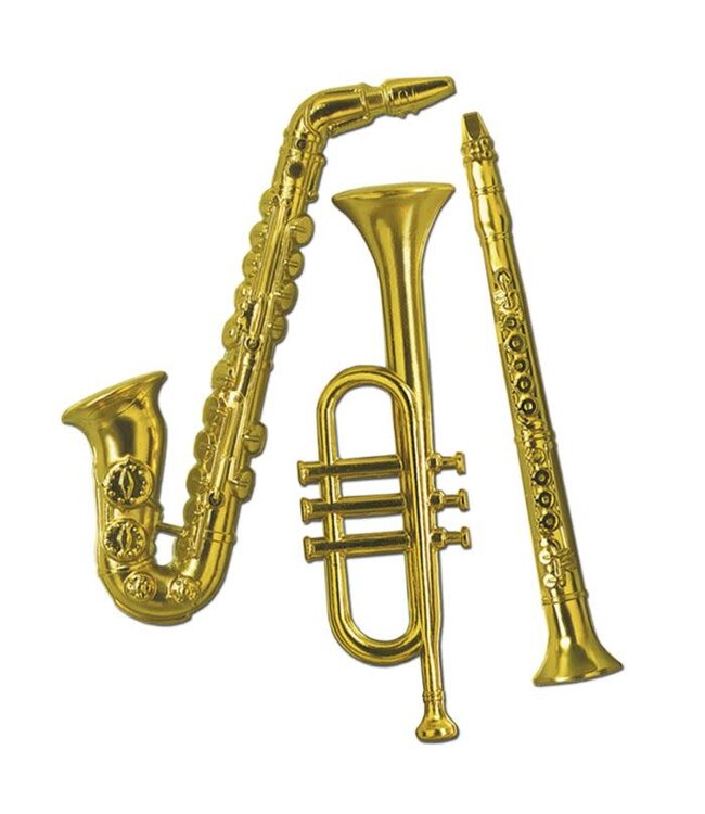 Gold Plastic Musical Instruments-3 count