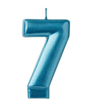 Numeral Candle #7 - Blue