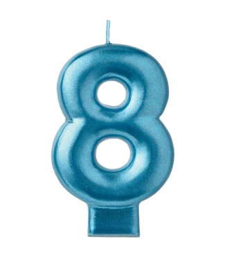 Numeral Candle #8 - Blue