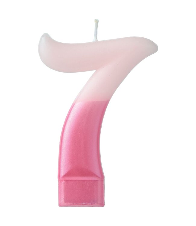 Numeral Candle #7 - Pink