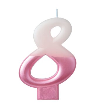 Numeral Candle #8 - Pink