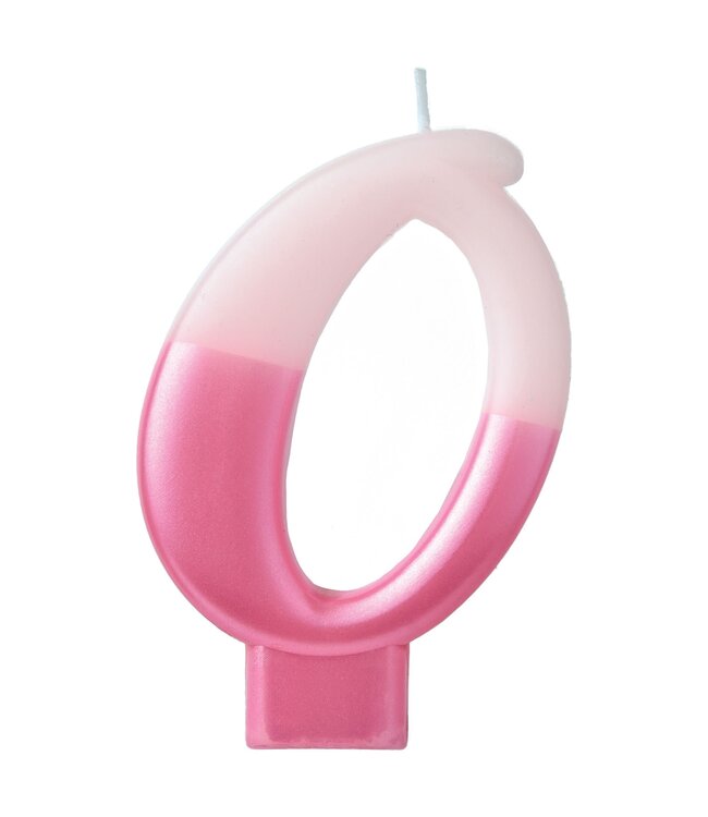 Numeral Candle #0 - Pink