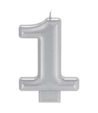 Numeral Metallic Candle #1 - Silver