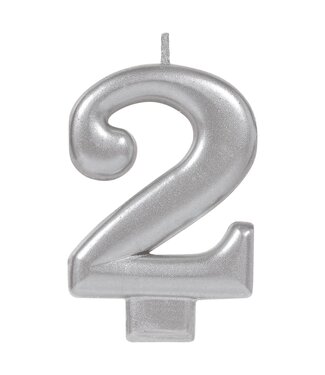 Numeral Metallic Candle #2 - Silver