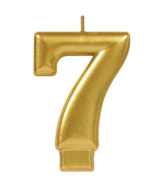 Numeral #7 Metallic Candle - Gold