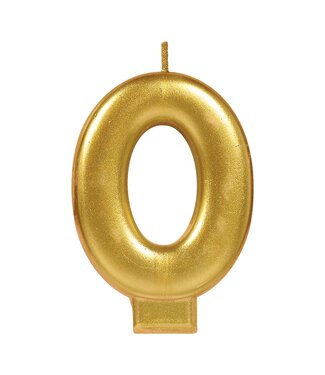 Numeral #0 Metallic Candle - Gold