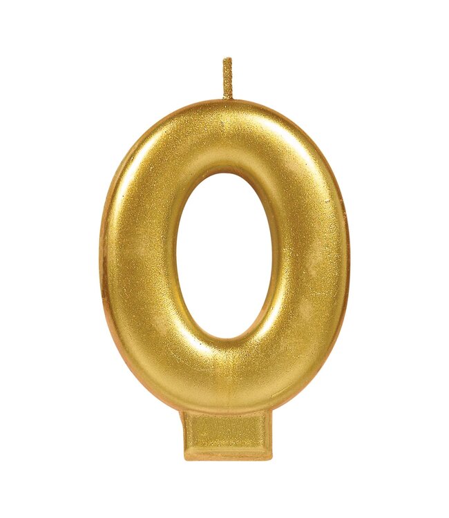 Numeral #0 Metallic Candle - Gold