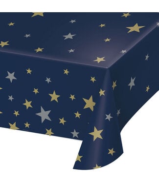 Creative Converting Starry Night Navy & Gold Stars Table Cover