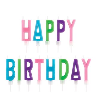 Happy Birthday Letter Candles - Brights