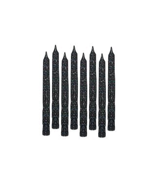 Large Glitter Spiral Candles - Black