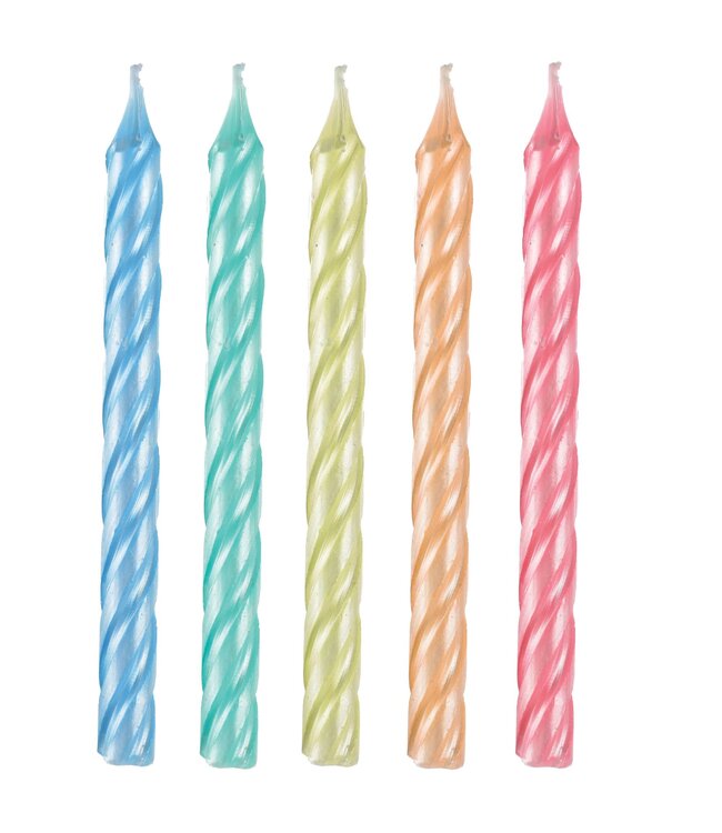 Pastel Pearlized Spiral Candles