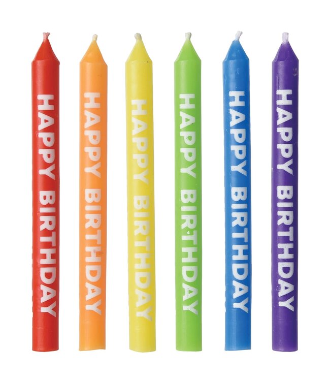 Rainbow Happy Birthday Candles