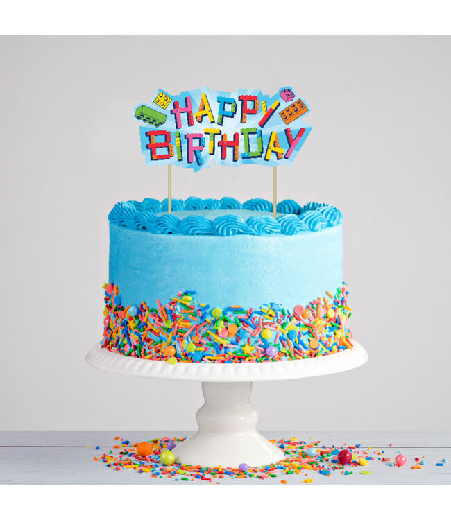 Block Bash Cake Topper