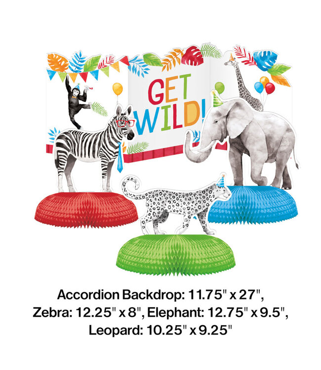 Creative Converting Party Animals 3D Centerpiece - 4ct